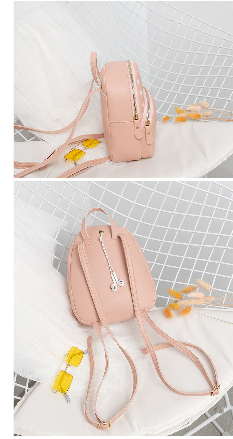 V888-ELOSUNG11018-206409-02 Mini Faux Leather Backpack with Butterfly Design -Khaki Cute Backpack for Girls - Image 3