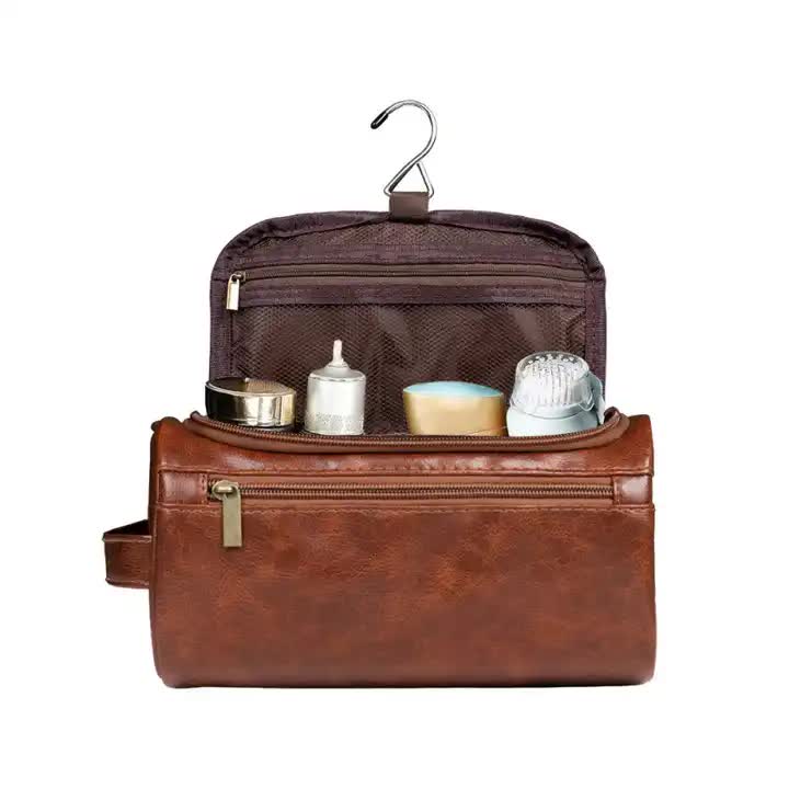 V888-ELOSUNG11754-209875-01 White Large Capacity PU Leather Travel Toiletry Bag - Portable Waterproof Makeup Organizer for Business & Vacation - Image 2