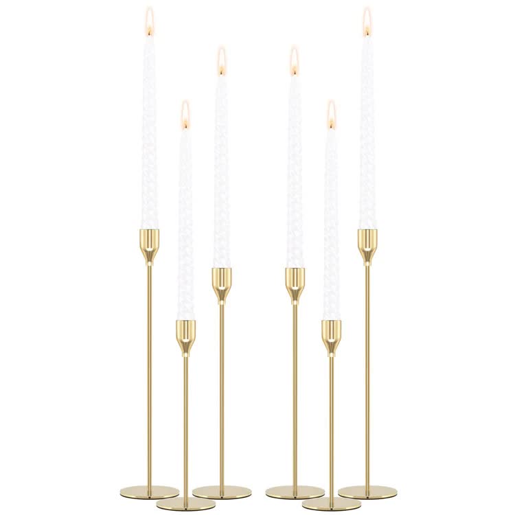 V888-ELOSUNG11811-209917-02 Minimalist Gold Metal Candle Holder Set - 3-Piece Romantic Candle Cup Set for Living Room Decor, Elegant Dinner Table Accent - Image 3