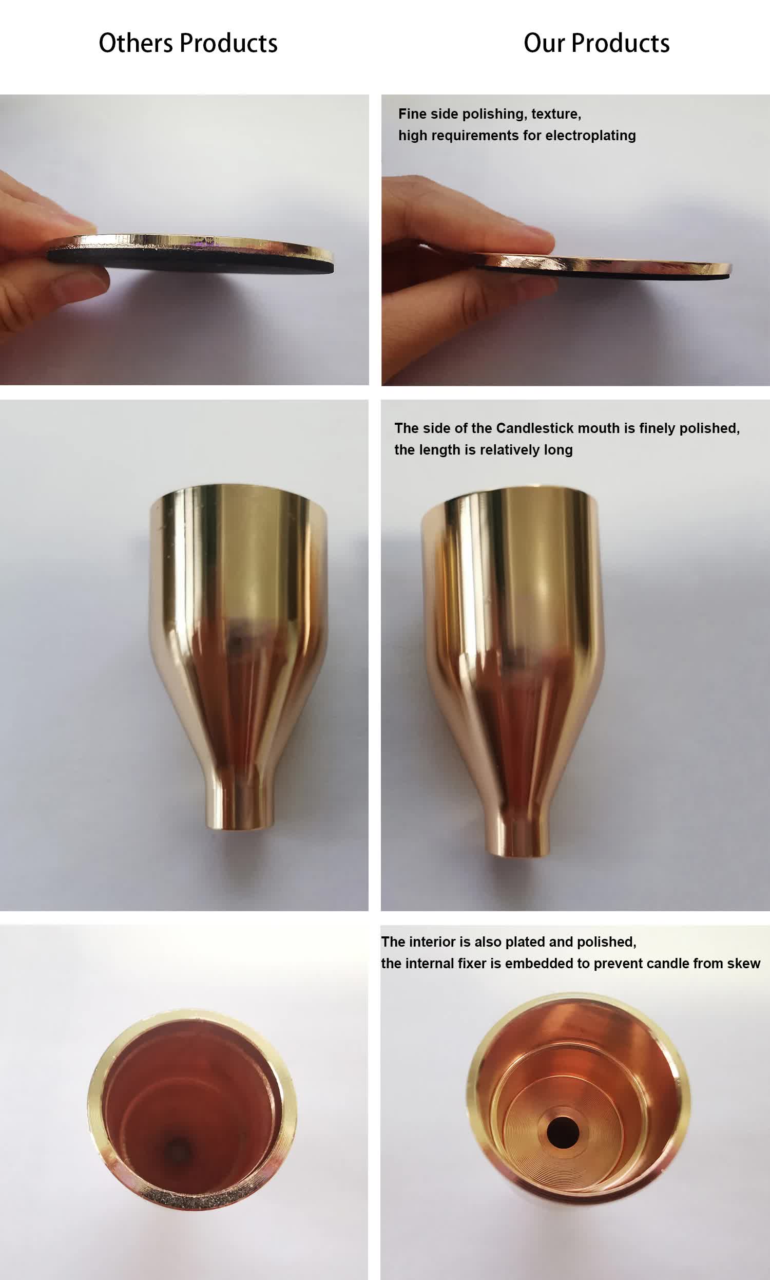 V888-ELOSUNG11811-209917-03 Minimalist Gold Metal Candle Holder Set - 3-Piece Romantic Candle Cup Set for Living Room Decor, Elegant Dinner Table Accent - Image 4