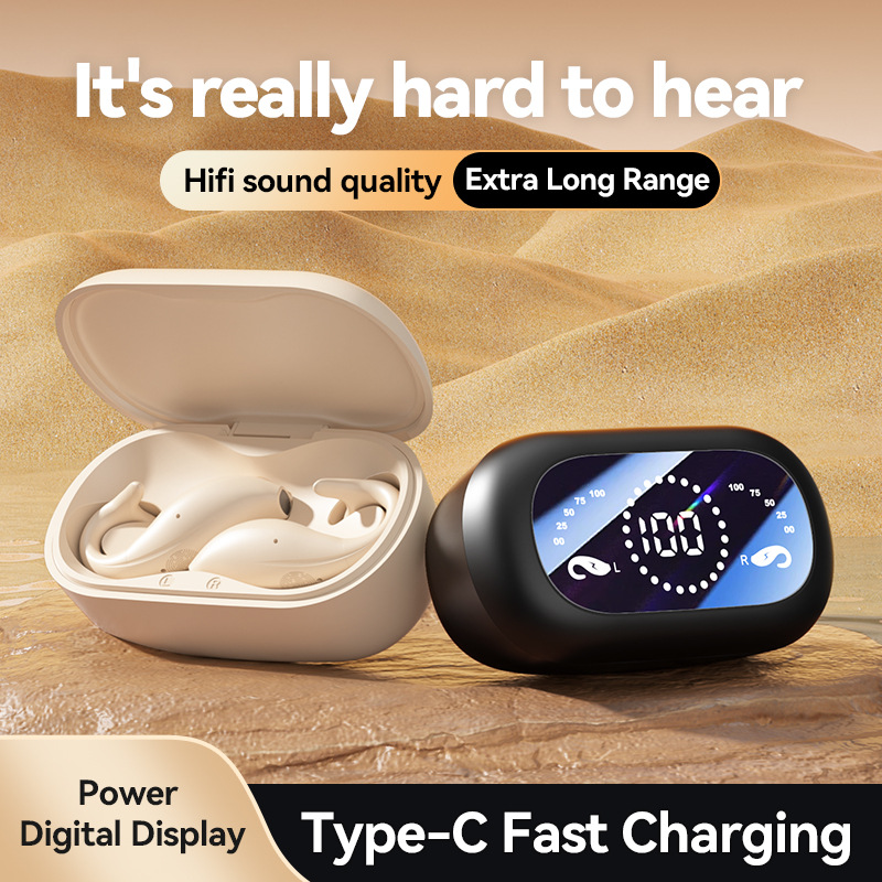 V888-ELOSUNG11868-210124-01 White Dolphin M66 Clip-on Bluetooth Earphones - Wireless, 8+ Hours Battery, 15m Transmission Range, Durable PC+ABS Material - Image 2