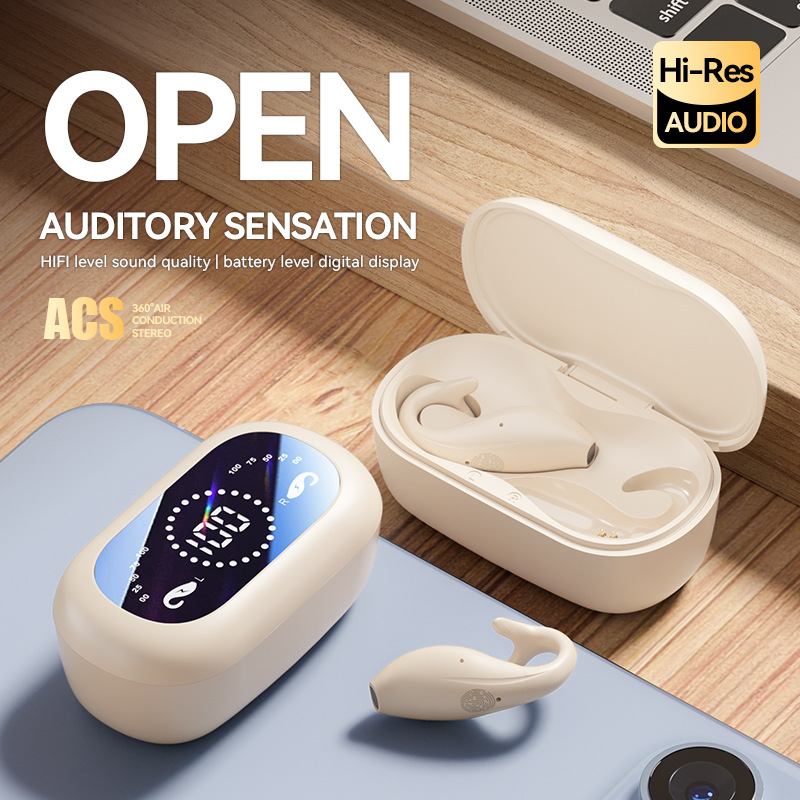 V888-ELOSUNG11868-210124-02 White Dolphin M66 Clip-on Bluetooth Earphones - Wireless, 8+ Hours Battery, 15m Transmission Range, Durable PC+ABS Material - Image 3