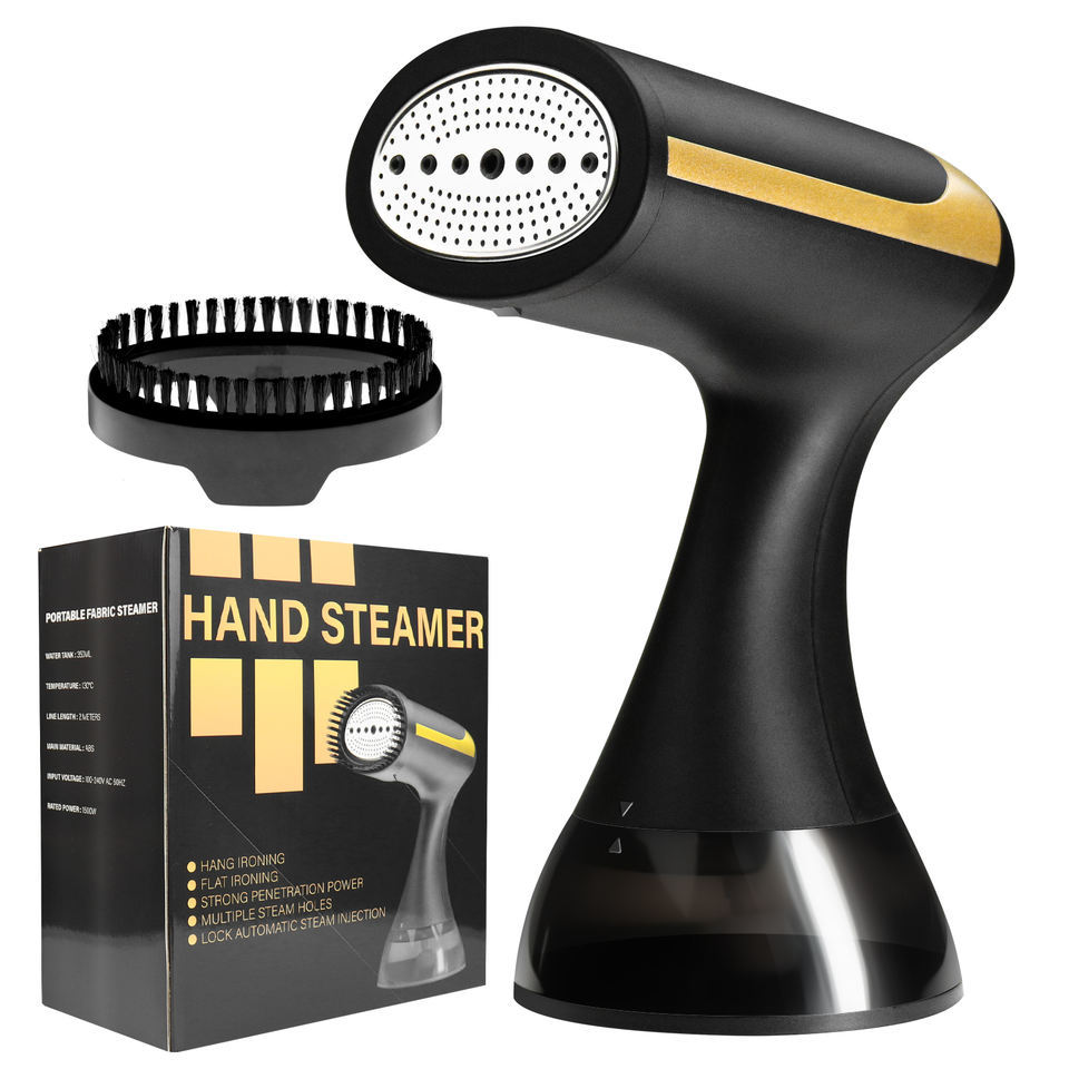 V888-ELOSUNG12174-210675-05 Black Handheld Garment Steamer - Portable Mini Steam Iron for Home Use, Wrinkle Remover & Fabric Freshener, Small Travel-Friendly Iron for Clothes, Steam Spray Clothes Steamer - Image 6