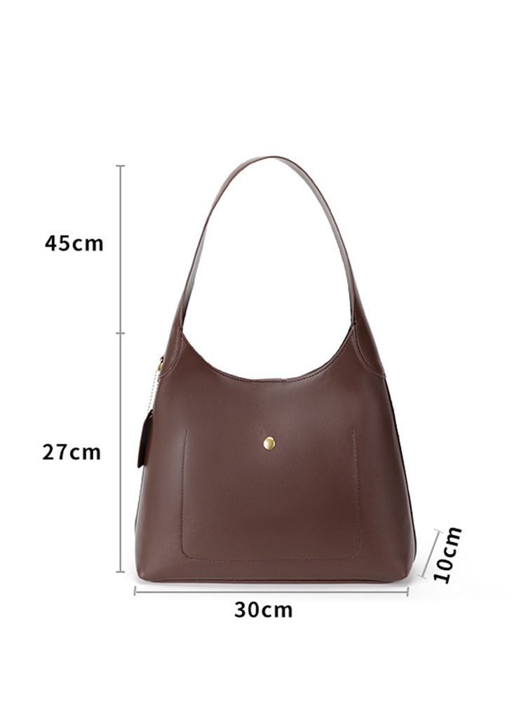 V888-ELOSUNG12279-211278-04 Brown Oil-Wax Leather Style Casual Shoulder Bag, Versatile Handbag and Crossbody Tote for Women - Image 5