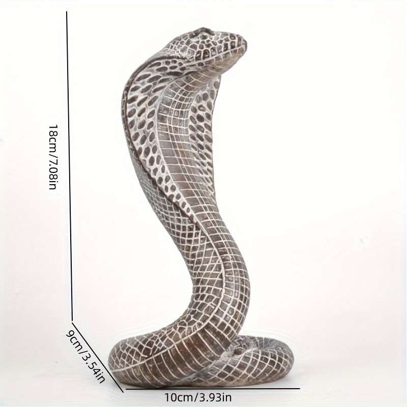 V888-ELOSUNG12445-211726-01 Black Decorative Resin Cobra Statue - Unique Animal Figurine for Home Decor & Creative Gifts - Image 2