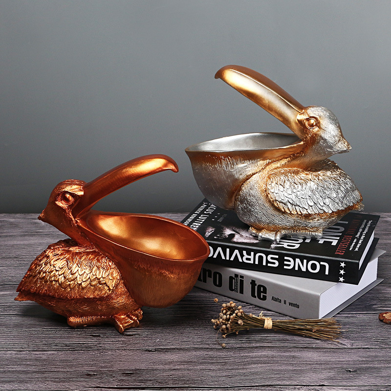 V888-ELOSUNG12448-211734-01 Brown Pelican Resin Decor Bowl – Unique Key, Candy, and Storage Organizer for Home Decoration - Image 2