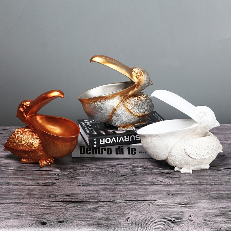 V888-ELOSUNG12448-211734-02 Brown Pelican Resin Decor Bowl – Unique Key, Candy, and Storage Organizer for Home Decoration - Image 3