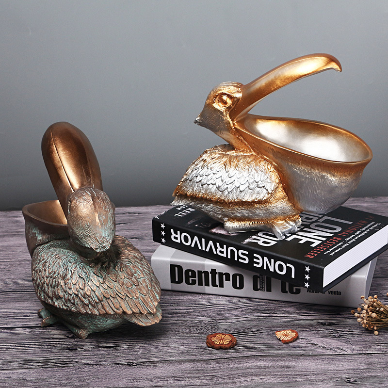 V888-ELOSUNG12448-211734-03 Brown Pelican Resin Decor Bowl – Unique Key, Candy, and Storage Organizer for Home Decoration - Image 4