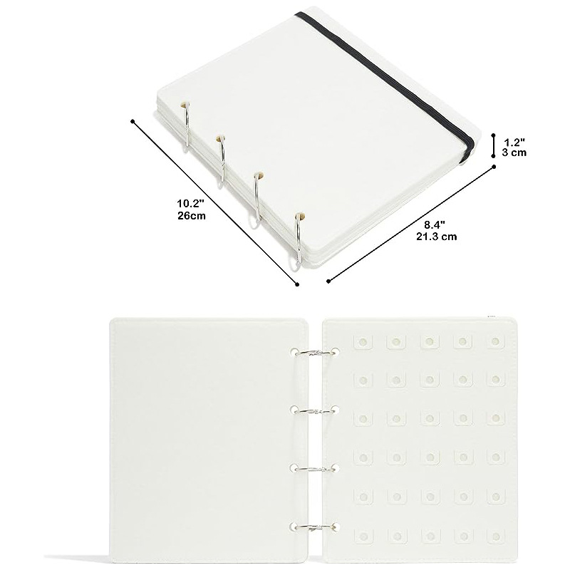 V888-ELOSUNG12829-213579-02 White Felt Storage Book for Shoe Charms and Pin Collectibles, Durable Organizer - Image 3
