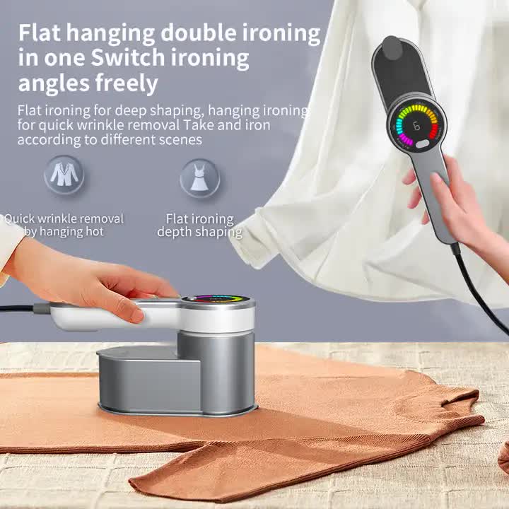 V888-ELOSUNG13014-210045-02 Grey Portable Handheld Garment Steamer | Mini Steam Iron for Home & Dorm Use | Compact Clothes Steaming Iron - Image 3
