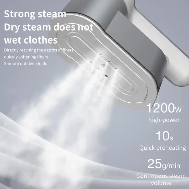 V888-ELOSUNG13014-210045-03 Grey Portable Handheld Garment Steamer | Mini Steam Iron for Home & Dorm Use | Compact Clothes Steaming Iron - Image 4