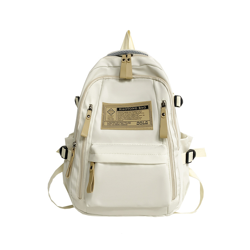 V888-ELOSUNG13086-210235-00 White Stylish and Simple Backpack for High School and College Students – Trendy Women’s Casual Backpack for Travel and Daily Use - Image 1