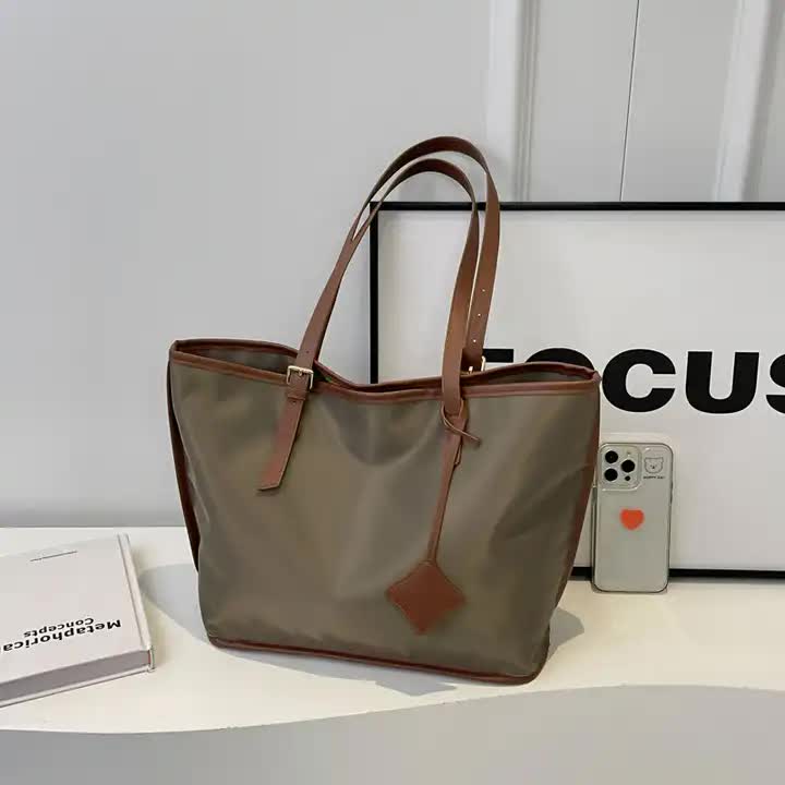 V888-ELOSUNG13150-210452-04 Brown New Large Capacity Tote Bag - Simple, Versatile Handbag for Casual Outings, Lightweight and Stylish - Image 5