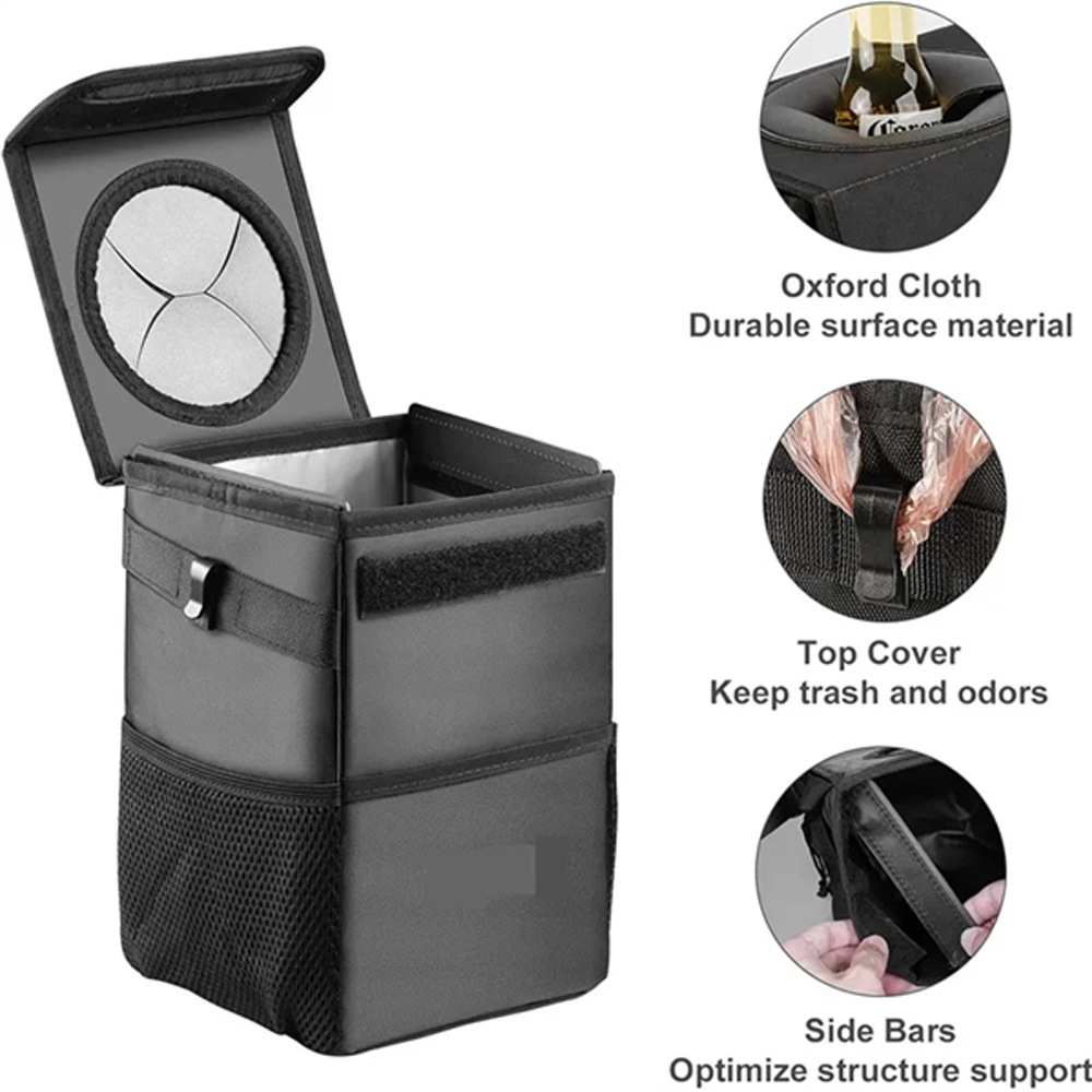 V888-ELOSUNG13393-211501-00 Car Trash Can, Waterproof Insulated Cooler Bag, Foldable Auto Organizer, Multi-Purpose - Image 1