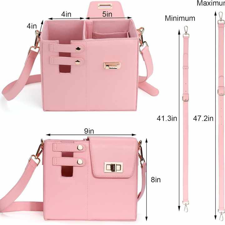 V888-ELOSUNG13529-212081-01 Brown Portable Beverage Bottle Cup Holder Bag | Trendy Crossbody Design for Daily Commute(No water cup) - Image 2