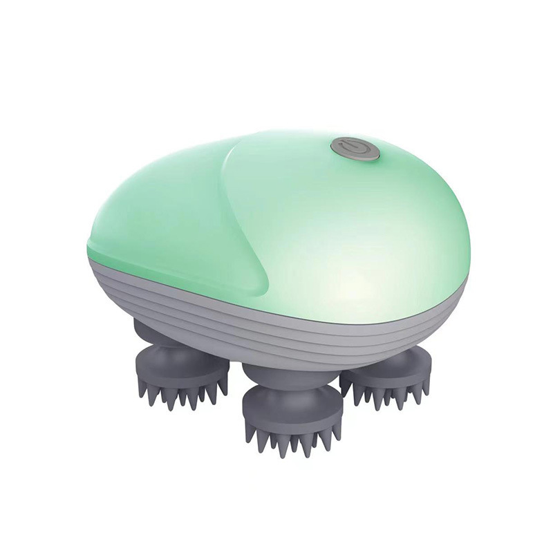 V888-ELOSUNG13674-212571-00 Green Mini Electric Head Massager - Portable 3D Massage Device, Waterproof, Multifunctional Relaxation & Pet Care, Rechargeable, 6 Techniques & 3 Modes, Compact Design - Image 1