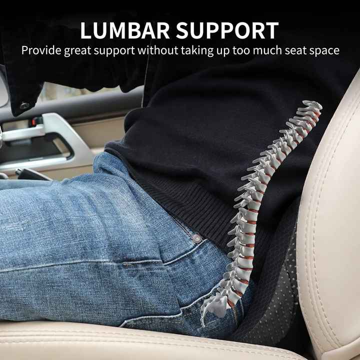 V888-ELOSUNG13730-212859-04 Brown Mini Car Seat Cushion - Memory Foam Height-Boost Cushion with Removable Mesh Cover - Driver Seat Pad for All Seasons - Image 5