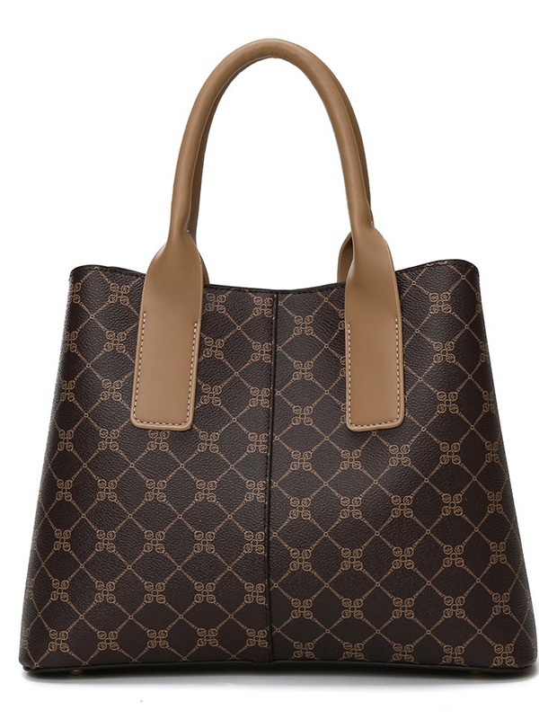 V888-ELOSUNG13996-213943-03 Brown Retro Fashion Handbag – Elegant Tote with Large Capacity for Work and Daily Use - Image 4