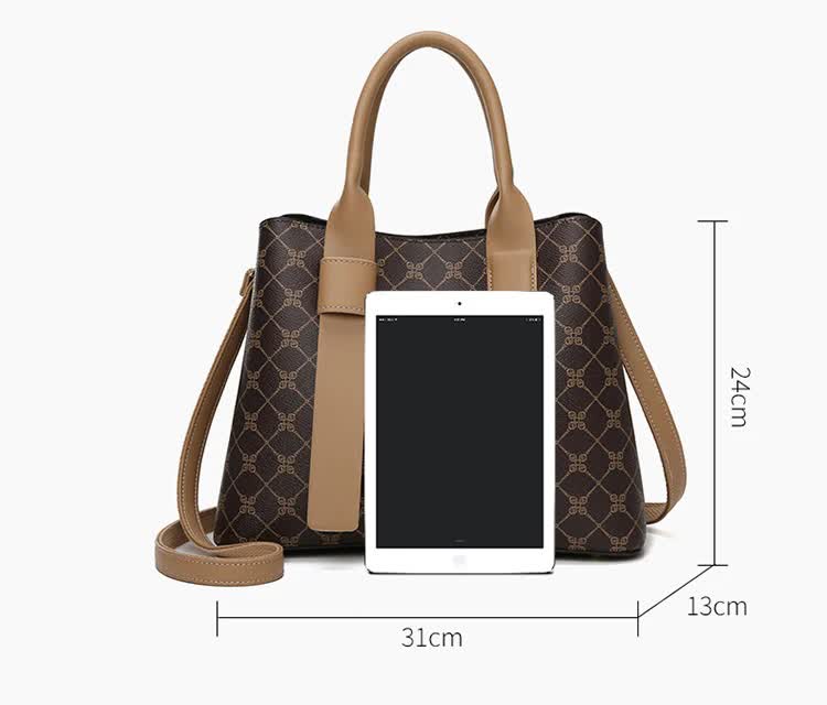 V888-ELOSUNG13996-213943-04 Brown Retro Fashion Handbag – Elegant Tote with Large Capacity for Work and Daily Use - Image 5