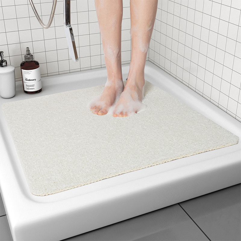 V888-ELOSUNG15211-212498-00 White Non-Slip Loofah-Style Bathroom Mat - Quick-Dry and Soft 44*75cm - Image 1
