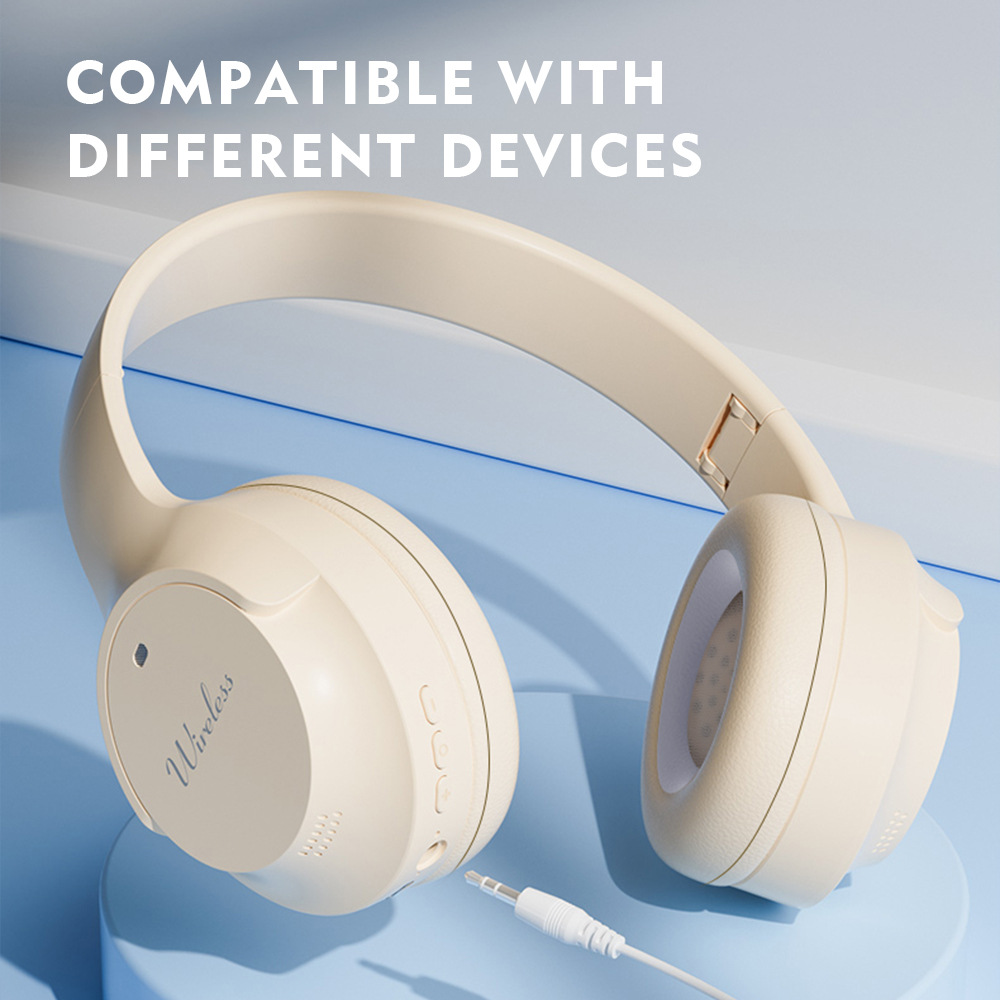 V888-ELOSUNG15486-214044-04 Pink Wireless Bluetooth Headphones with Hi-Fi Bass, Foldable Design, and Card Slot - Image 5