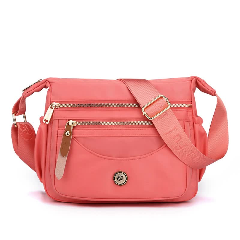 V888-ELOSUNG15678-214964-00 Pink Nylon Crossbody Bag with Multiple Compartments - Compact and Stylish Design - Image 1