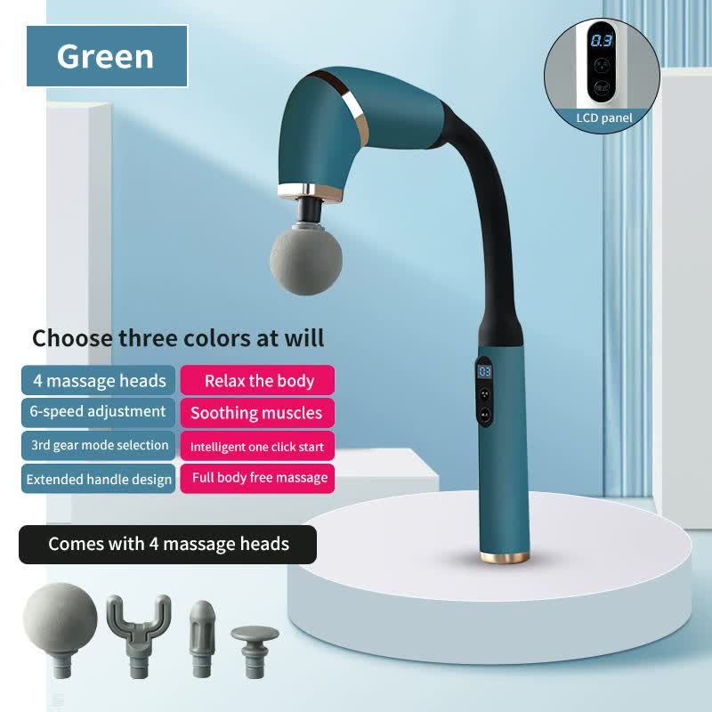 V888-ELOSUNG15706-215185-00 Green Portable Elbow Massage Gun - 2000 mAh Muscle Relaxation Tool - Image 1