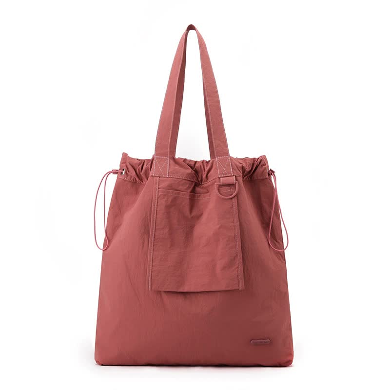 V888-ELOSUNG15802-216233-00 Raspberry Red Large Capacity Tote Bag - Lightweight Single Shoulder Bag for Commute, Casual Outings, and Shopping - Image 1
