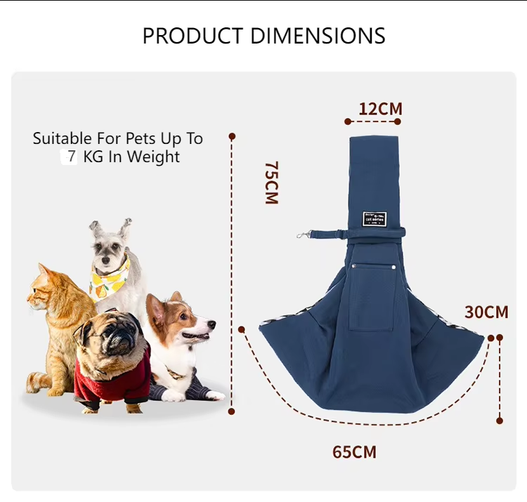 V888-ELOSUNG16070-202505271743-00 Brown Pet Sling Carrier Bag - Comfortable and Hands-Free Design - Image 3