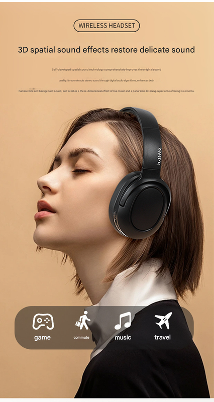 V888-ELOSUNG16095-214516-02 Pink Wireless Over-Ear Headphones - Bluetooth 5.0, Long Battery Life - Image 3