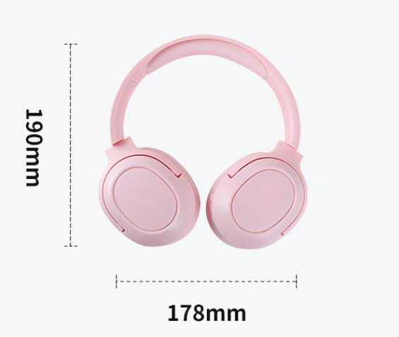 V888-ELOSUNG16095-214516-03 Pink Wireless Over-Ear Headphones - Bluetooth 5.0, Long Battery Life - Image 4