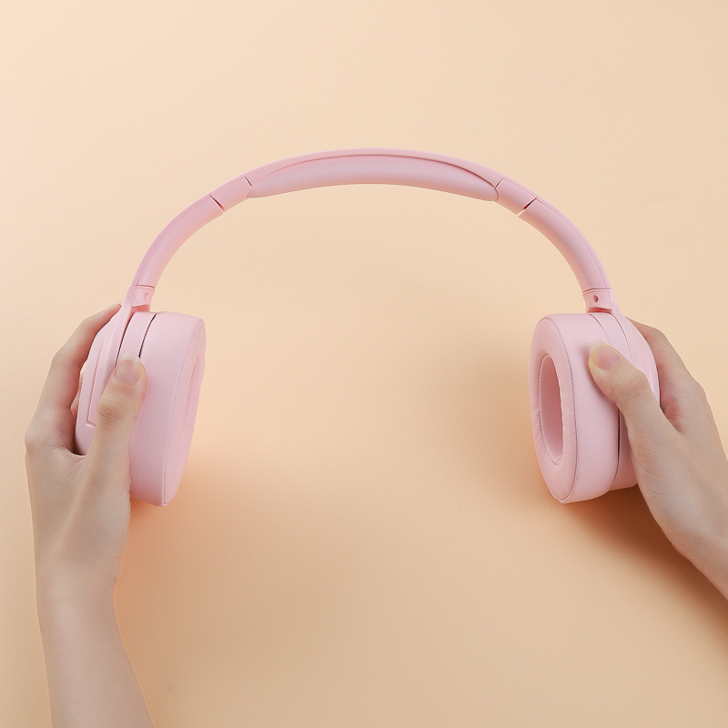 V888-ELOSUNG16095-214516-04 Pink Wireless Over-Ear Headphones - Bluetooth 5.0, Long Battery Life - Image 5