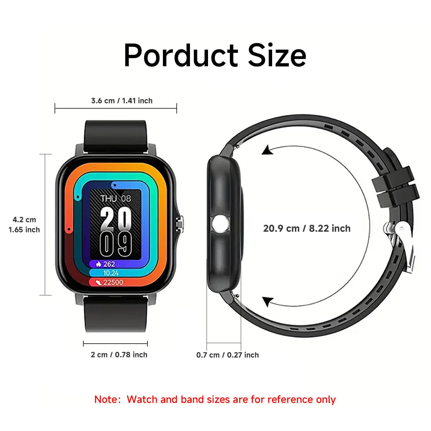 V888-ELOSUNG16123-215299-05 Gold Smart Fitness Watch with Large Display - 24 Sport Modes, Heart Rate Monitor & More - Image 6