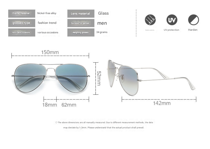 V888-ELOSUNG16151-215364-01 Silver Classic Aviator Sunglasses - UV400 Protection with Metal Frame - Image 2