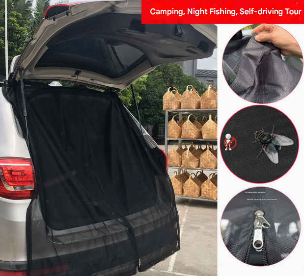 V888-ELOSUNG16206-215106-00 XL Magnetic Car Tailgate Mosquito Net - Camping and Outdoor Bug Screen - Image 1