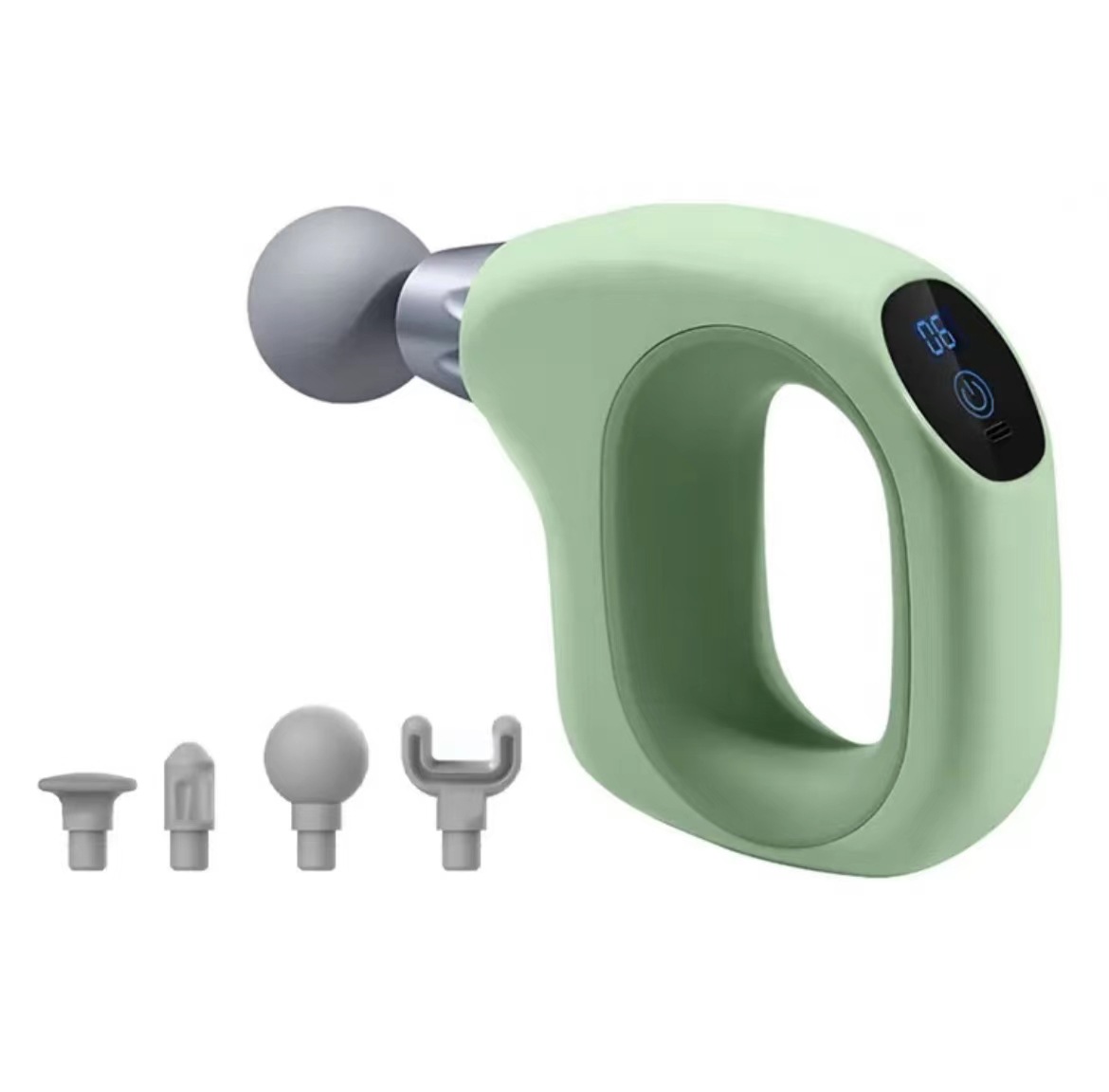 V888-ELOSUNG16694-222334-00 Green Handheld Massage Gun - Compact and Portable, Adjustable Speed for Muscle Relief - Image 1