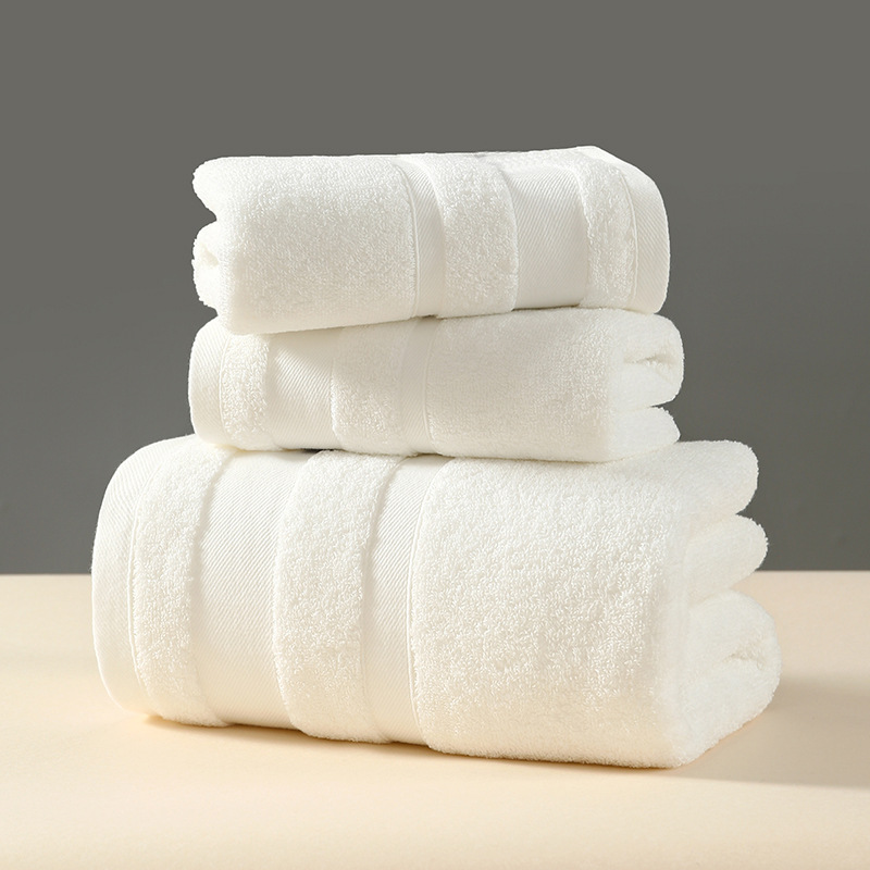 V888-ELOSUNG16795-223360-00 White Luxury 3-Piece 100% Cotton Towel Set - Bath, Hand & Face Towels - Image 1