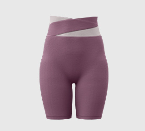 V888-ELOSUNG16977-224913-00 XXXL Purple Color-Block High-Waist Yoga Shorts - Seamless Scrunch Butt Anti-Chafing Workout Shorts - Image 1