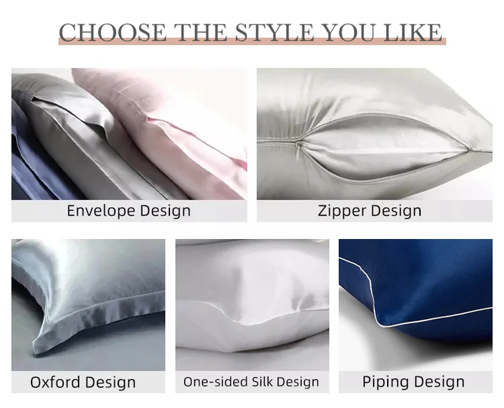 V888-ELOSUNG17013-213994-02 Grey Luxury Double-Sided Satin Silk Pillowcase - Summer Cooling Polyester Pillow Cover Set(Without Pillow Core) - Image 3