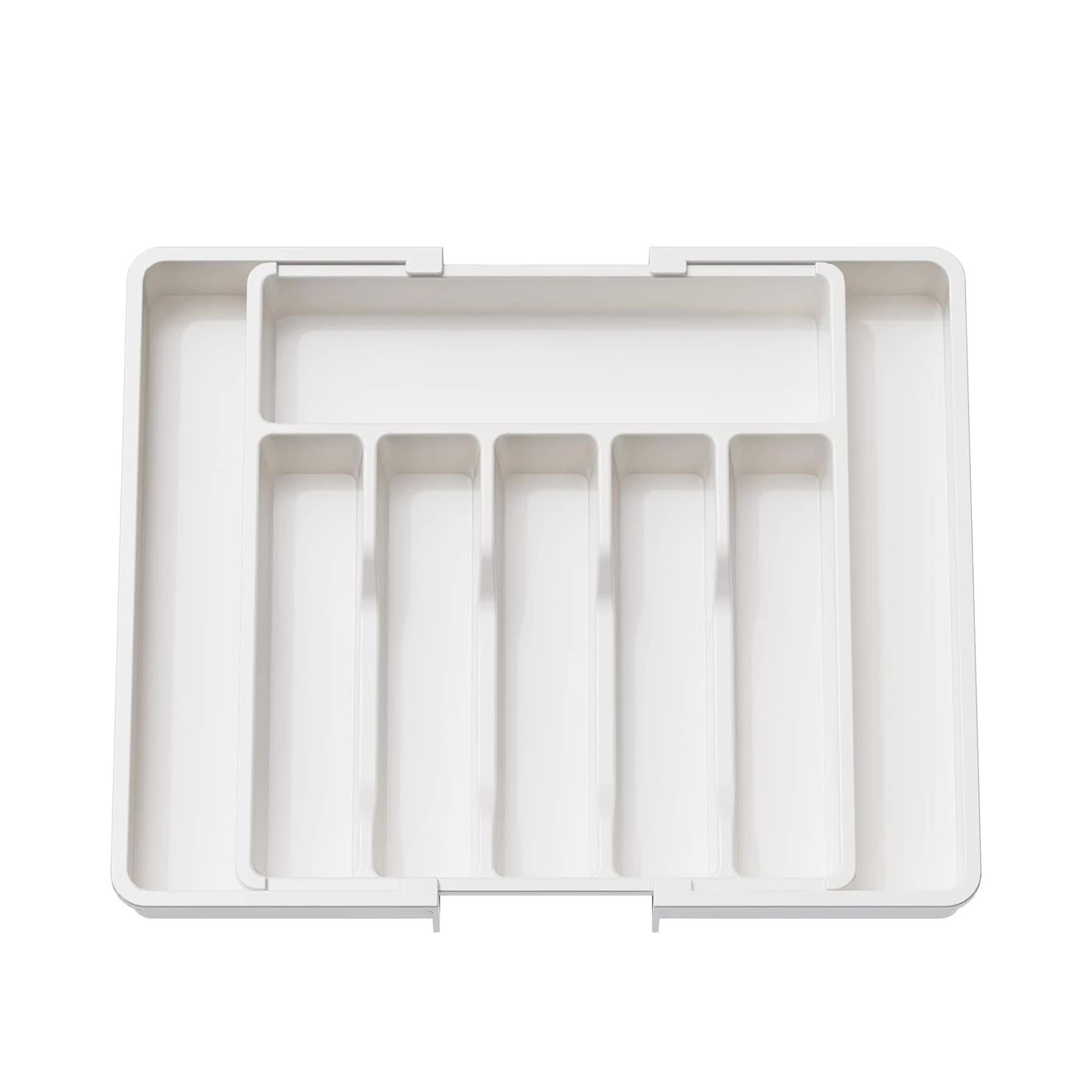 V888-ELOSUNG17728-222276-00 White Adjustable Polypropylene Kitchen Drawer Organizer - 8 Compartments, Large Capacity, Easy to Clean - Image 1