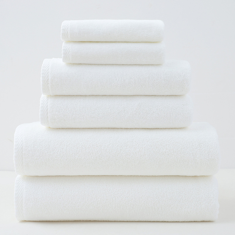 V888-ELOSUNG17797-223351-00 White Premium Cotton Towel Set - 6 Pieces, Soft & Absorbent Bath Towels for Adults - Image 1