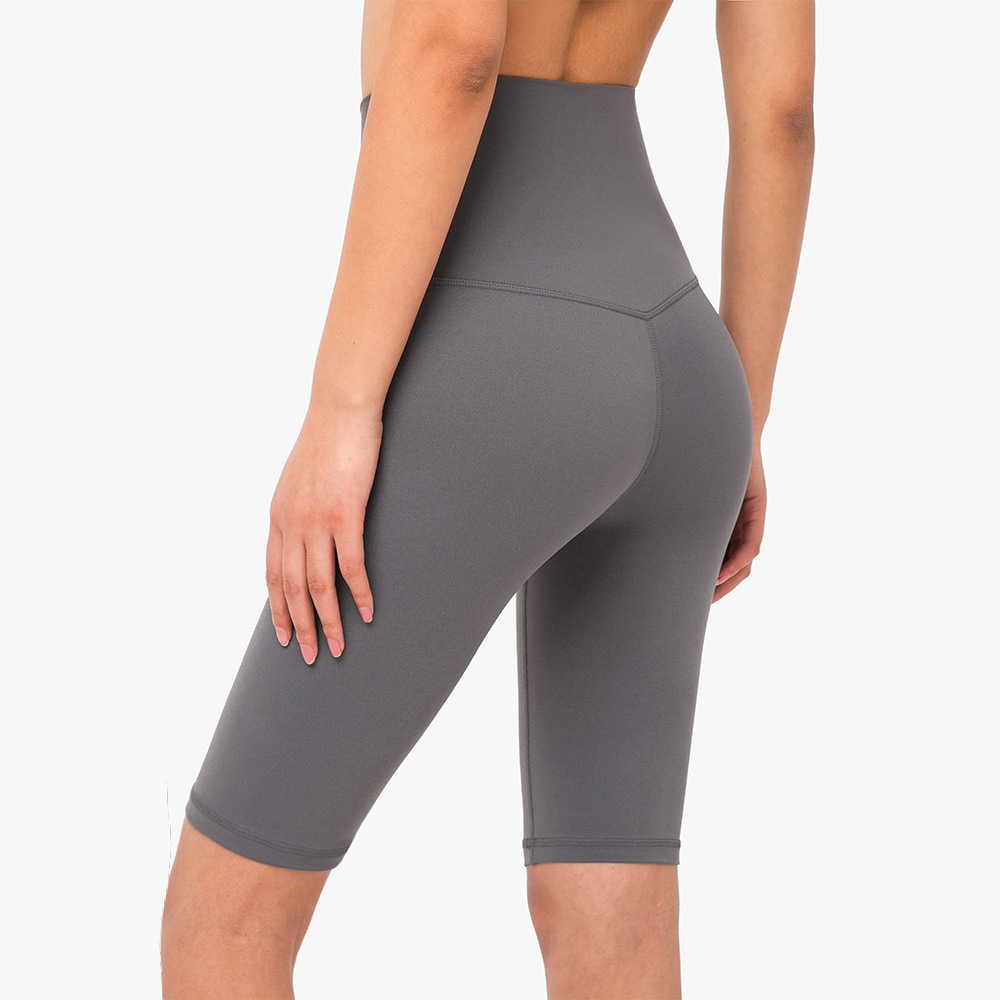 V888-ELOSUNG17977-224400-00 Size S Titanium Grey Seamless High-Waisted Yoga Shorts for Women - Tummy Control & Butt Lifting Fitness Shorts - Image 1