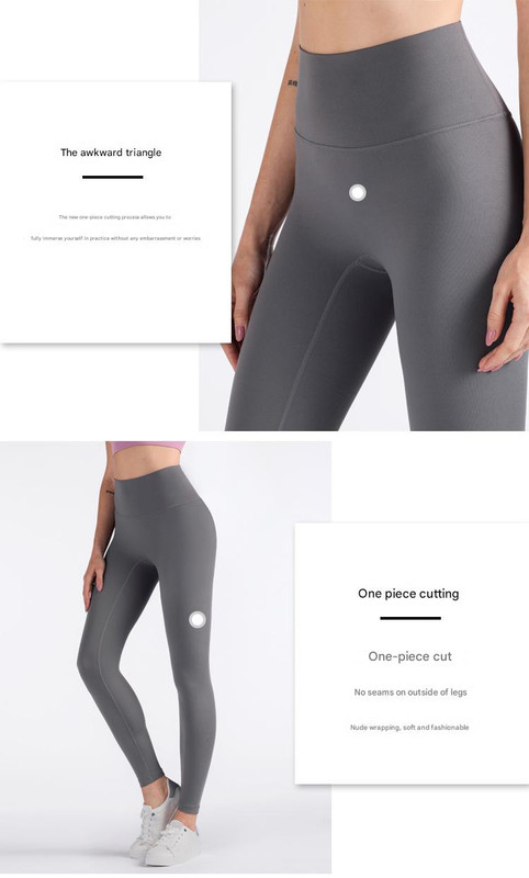 V888-ELOSUNG17991-224509-01 Size S Khaki High-Waisted Seamless Yoga Pants for Women - Tummy Control, Butt Lifting & Back Waistband Pocket - Image 2