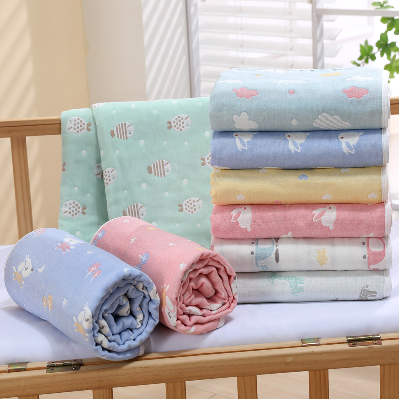 V888-ELOSUNG18005-223284-03 Giraffe, 6-Layer Muslin Baby Blanket - Soft Cotton Bedding for Infants and Toddlers, 110x110 cm, - Image 4