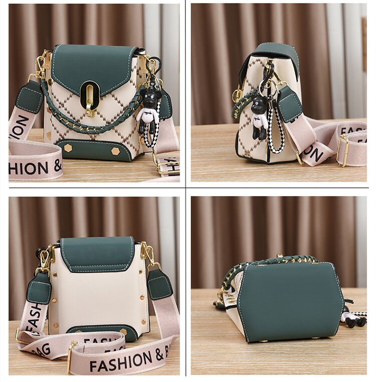 V888-ELOSUNG18229-202505131808-04 Brown Stylish Korean Minimalist Crossbody Bag - Elegant Small Square Shoulder Bag with Phone Pocket - Image 5