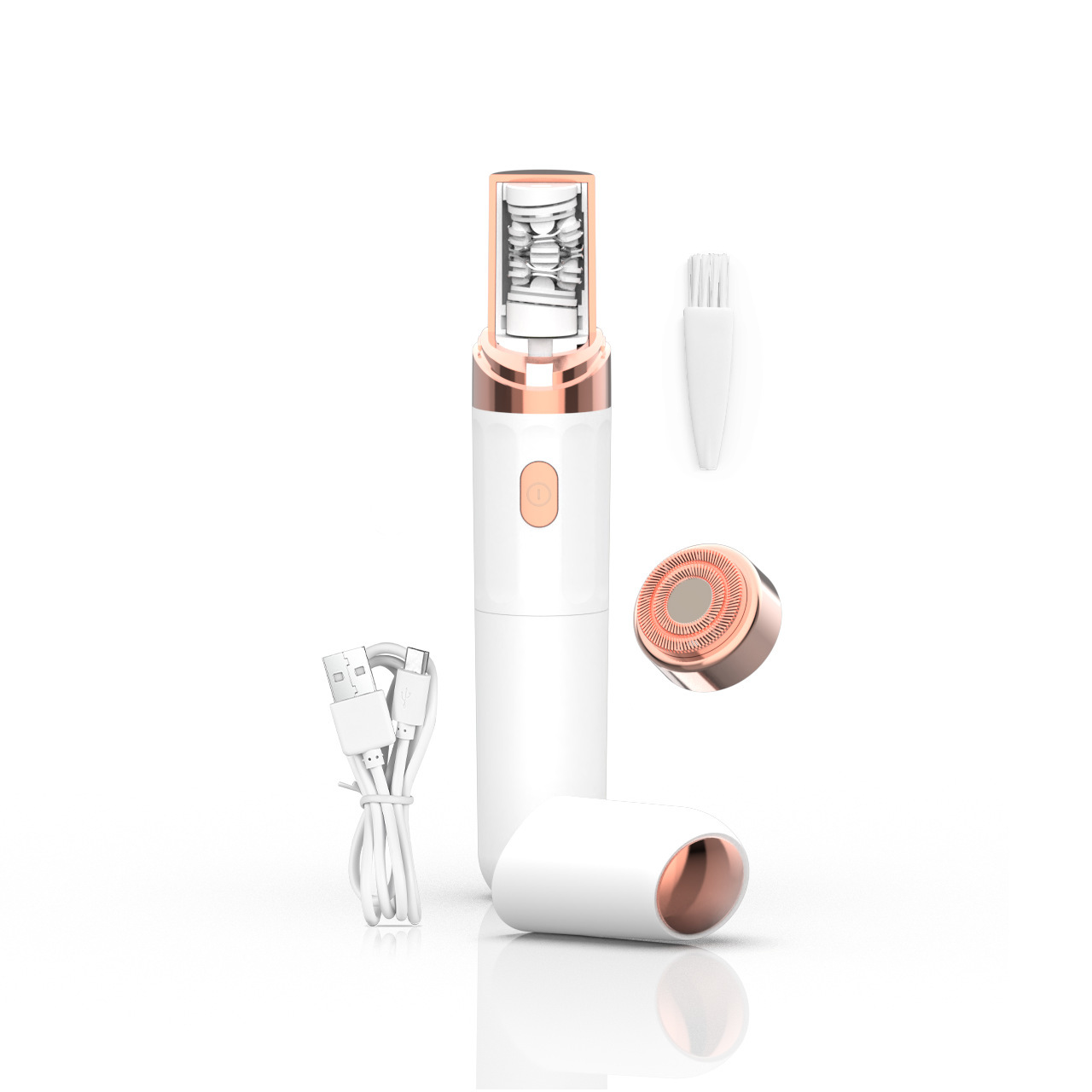 V888-ELOSUNG18299-202506101141-00 White 2-in-1 Mini Electric Shaver and Hair Removal Device for Women - Image 1