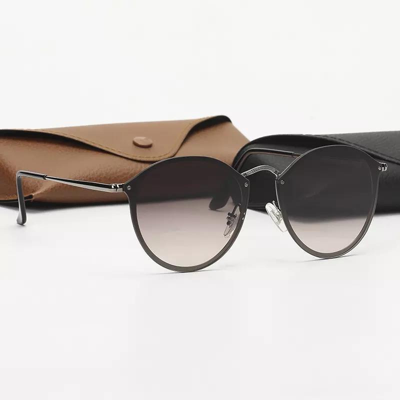 V888-ELOSUNG19317-202502251035-00 Gunmetal Gray Gradient Gray Round Sunglasses - Classic Retro Unisex Sunglasses for Driving & Everyday Wear - Image 1