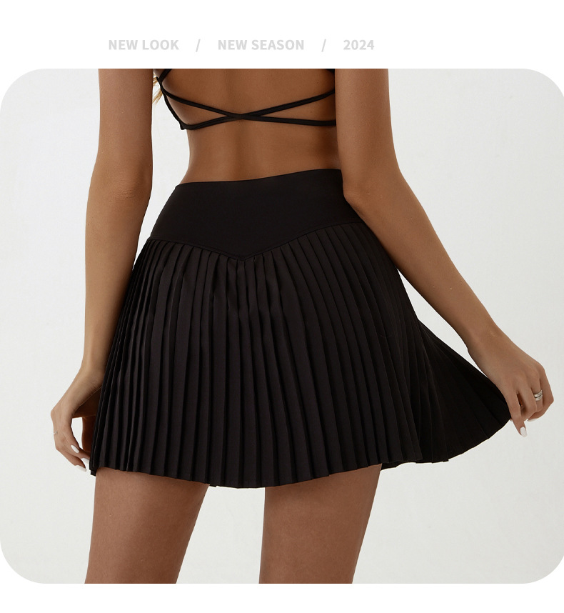 V888-ELOSUNG20048-224471-06 High waist purple pleated skirt | built-in shorts to prevent exposure - suitable for yoga, badminton and golf  Size M - Image 7