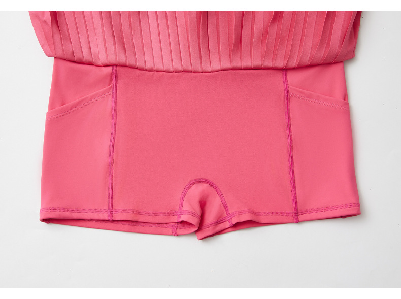 V888-ELOSUNG20050-224494-02 High waist purple pleated skirt | built-in shorts to prevent exposure - suitable for yoga, badminton and golf  Size XL - Image 3