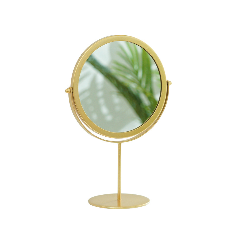 V888-ELOSUNG20732-202503031025-01 Gold Rotating Tabletop Makeup Mirror - 360° Swivel Vanity Mirror for Bedroom & Desk - Image 2